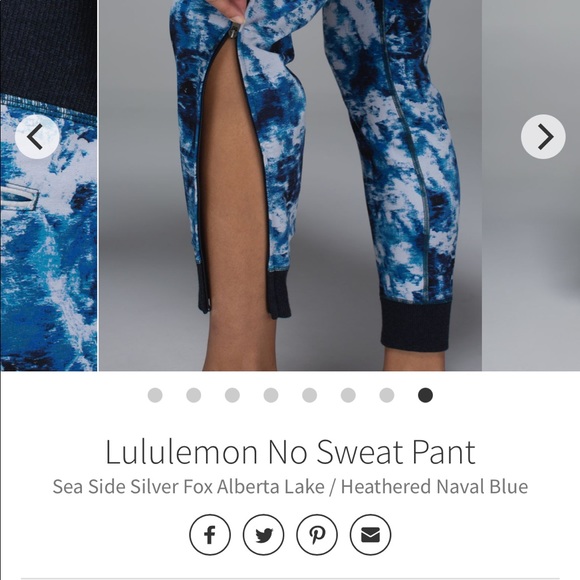 Lululemon No Sweat Pant in Silver & Navy Blue - Picture 13 of 14